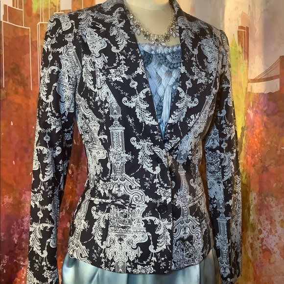 One of a kind Art to Wear Blazer Jacket Navy XS - Picture 2 of 12